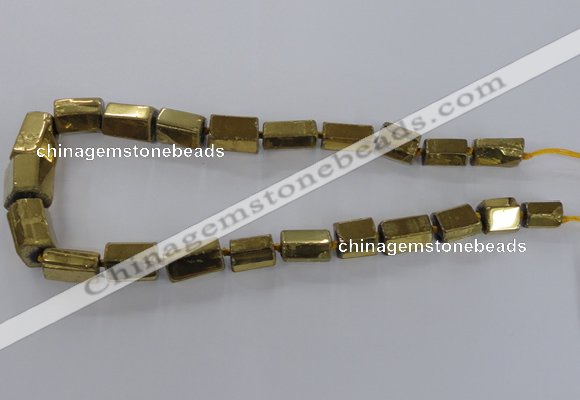 CNG1580 15.5 inches 10*15mm - 18*20mm nuggets plated quartz beads