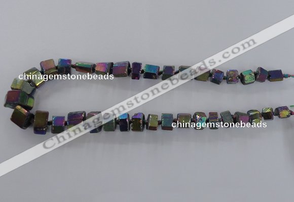 CNG1583 15.5 inches 8*12mm - 12*20mm nuggets plated quartz beads