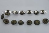 CNG1585 15.5 inches 15*20mm - 20*25mm freeform plated druzy agate beads