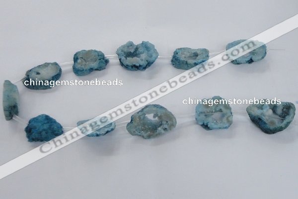 CNG1586 15.5 inches 15*20mm - 20*30mm freeform plated druzy agate beads