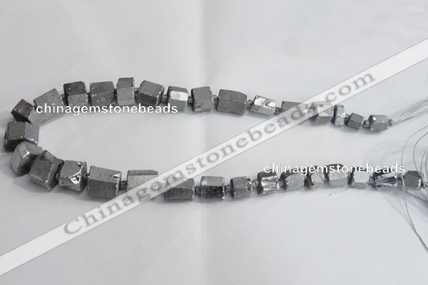 CNG1590 15.5 inches 8*12mm - 12*20mm nuggets plated quartz beads