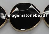 CNG1600 8 inches 38*45mm - 45*48mm freeform agate beads with brass setting