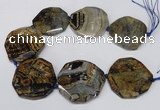 CNG1603 15.5 inches 50*52mm faceted freeform agate beads