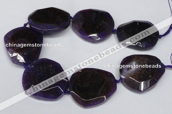 CNG1606 15.5 inches 45*50mm faceted freeform agate beads