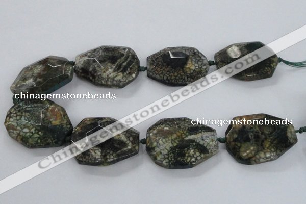 CNG1632 15.5 inches 30*40mm - 35*45mm faceted freeform agate beads