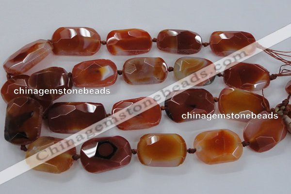 CNG1634 15.5 inches 25*35mm - 25*40mm faceted freeform agate beads