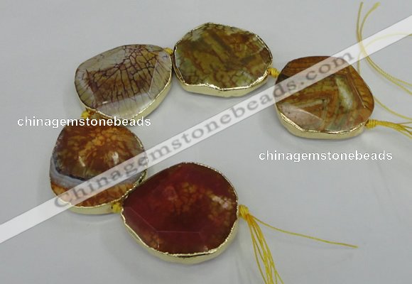 CNG1637 8 inches 40*45mm - 45*50mm freeform agate beads