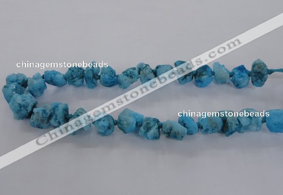 CNG1641 15.5 inches 13*18mm - 18*25mm nuggets plated druzy agate beads