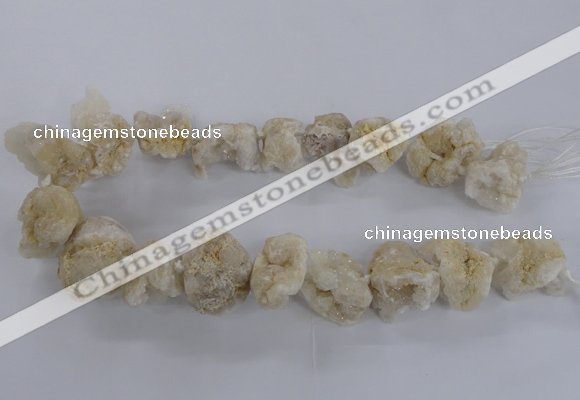 CNG1644 15.5 inches 18*25mm - 22*30mm nuggets plated druzy agate beads