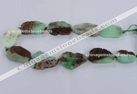 CNG1655 15.5 inches 20*30mm - 30*35mm freeform australia chrysoprase beads