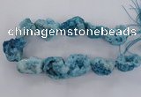 CNG1672 15.5 inches 22*30mm - 25*45mm nuggets plated druzy agate beads