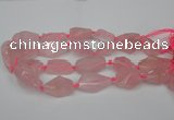 CNG1703 15.5 inches 15*20mm - 18*38mm nuggets rose quartz beads