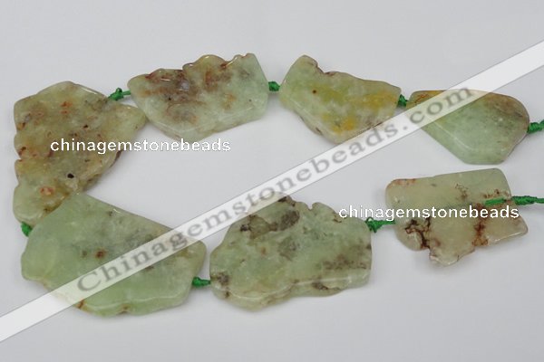 CNG1726 15.5 inches 30*40mm - 40*60mm freeform prehnite beads