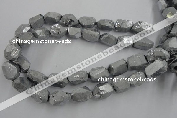 CNG1800 13*18mm - 15*20mm faceted nuggets plated quartz beads