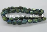 CNG1802 13*18mm - 15*20mm faceted nuggets plated quartz beads