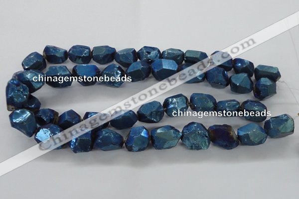 CNG1803 13*18mm - 15*20mm faceted nuggets plated quartz beads