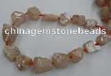 CNG1806 15.5 inches 15*20mm - 20*25mm nuggets plated rose quartz beads