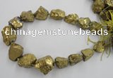 CNG1810 15.5 inches 15*20mm - 20*25mm nuggets plated rose quartz beads