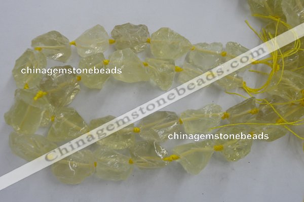 CNG1823 15.5 inches 20*25mm - 25*30mm nuggets lemon quartz beads