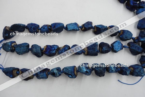 CNG1830 8 inches 13*18mm - 15*20mm nuggets plated red agate beads
