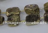 CNG2001 15.5 inches 8*12mm - 10*15mm nuggets plated quartz beads