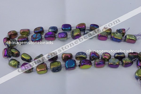 CNG2002 15.5 inches 8*12mm - 10*15mm nuggets plated quartz beads