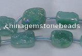 CNG2003 15.5 inches 8*12mm - 10*15mm nuggets plated quartz beads