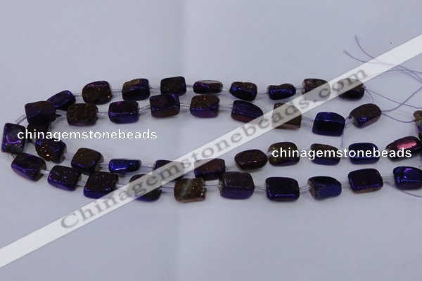 CNG2005 15.5 inches 8*12mm - 10*15mm nuggets plated quartz beads