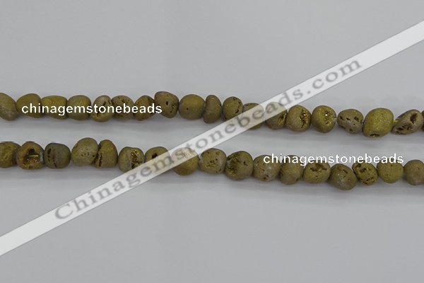 CNG2011 15.5 inches 8*10mm - 10*14mm nuggets plated druzy agate beads