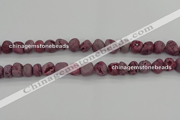 CNG2014 15.5 inches 8*10mm - 10*14mm nuggets plated druzy agate beads