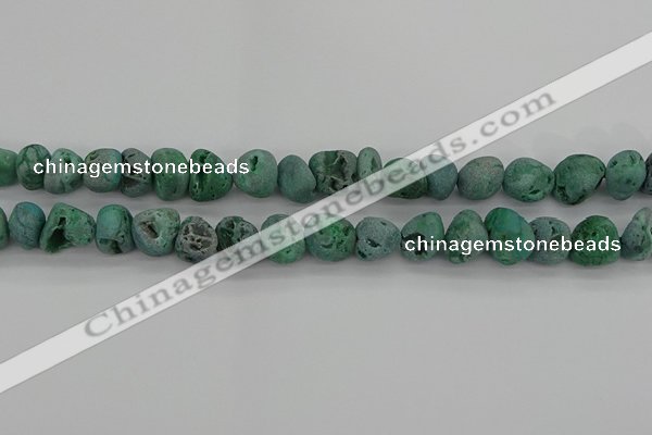 CNG2016 15.5 inches 8*10mm - 10*14mm nuggets plated druzy agate beads