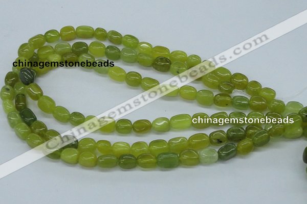 CNG204 15.5 inches 8-9mm*10-12mm nuggets Korean jade gemstone beads