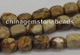 CNG208 15.5 inches 8*10mm nuggets picture jasper gemstone beads