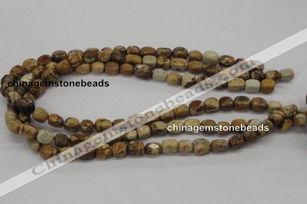 CNG208 15.5 inches 8*10mm nuggets picture jasper gemstone beads