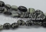 CNG211 15.5 inches 6*8mm nuggets black water jasper beads