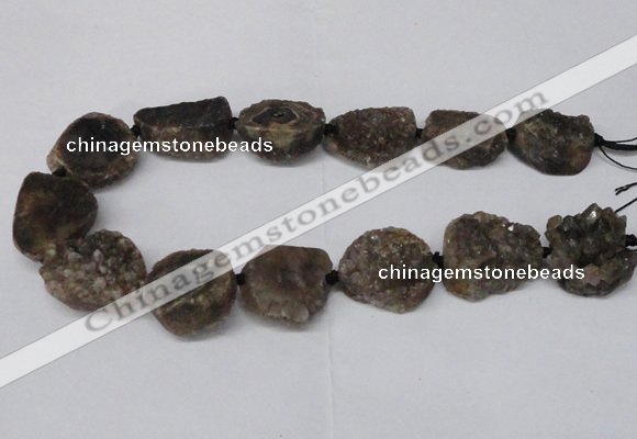 CNG2130 15.5 inches 18*25mm - 25*30mm nuggets druzy agate beads