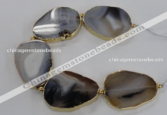 CNG2146 7.5 inches 40*50mm - 45*55mm freeform Montana agate beads