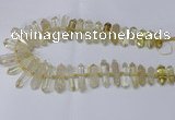 CNG2150 15.5 inches 8*25mm - 10*40mm faceted nuggets lemon quartz beads