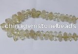 CNG2151 15.5 inches 10*25mm - 15*40mm faceted nuggets lemon quartz beads