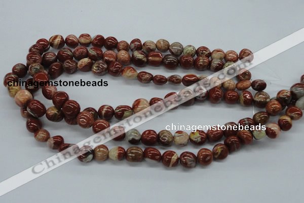 CNG217 15.5 inches 10*12mm nuggets red jasper gemstone beads