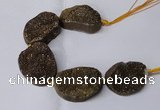 CNG2172 7.5 inches 25*35mm - 35*40mm freeform druzy agate beads