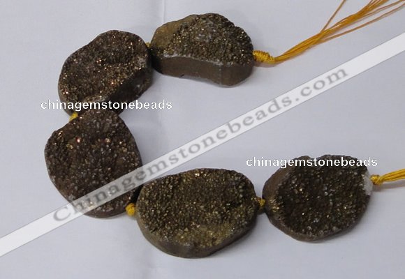 CNG2172 7.5 inches 25*35mm - 35*40mm freeform druzy agate beads