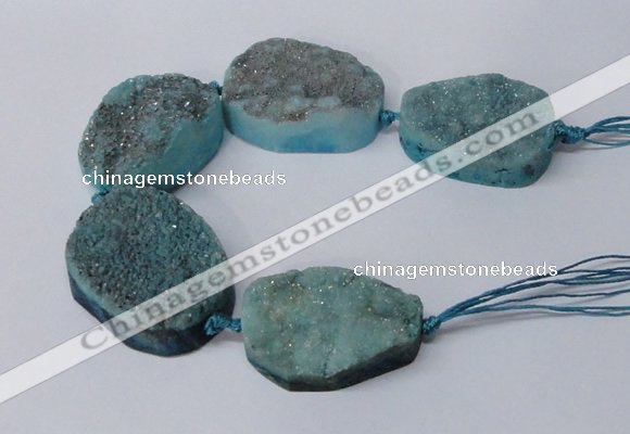 CNG2173 7.5 inches 25*35mm - 35*40mm freeform druzy agate beads