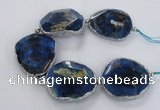 CNG2179 8 inches 40*45mm - 45*50mm freeform agate beads with brass setting