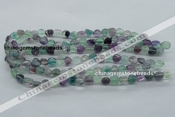 CNG226 15.5 inches 8-10mm*12-14mm nuggets fluorite gemstone beads