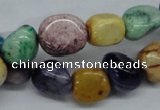 CNG228 15.5 inches 10*14mm nuggets dyed white agate gemstone beads