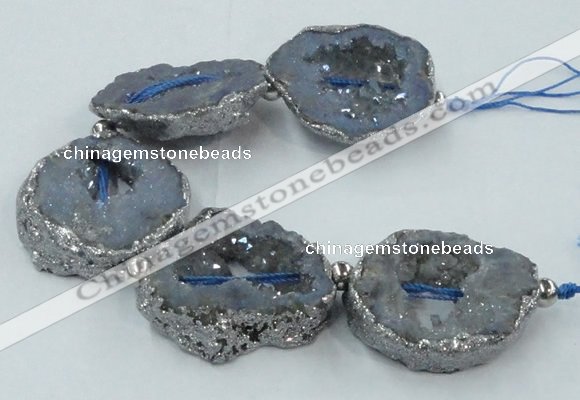 CNG2320 7.5 inches 25*35mm - 35*40mm freeform druzy agate beads