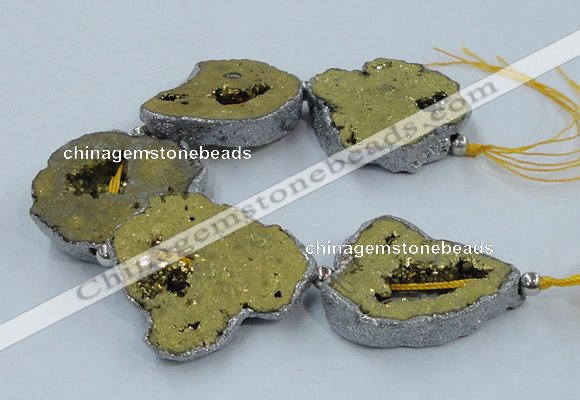 CNG2327 7.5 inches 35*40mm - 45*50mm freeform druzy agate beads