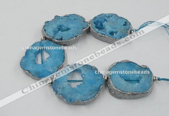 CNG2333 7.5 inches 35*40mm - 45*50mm freeform druzy agate beads