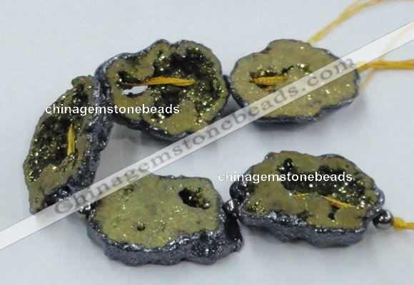 CNG2345 7.5 inches 25*35mm - 35*40mm freeform druzy agate beads